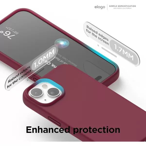 elago Compatible with iPhone Case Liquid Silicone Case Full Body Protective Cover Shockproof Slim Phone Case AntiScratch Soft Microfiber Lining 61 inch Burgundyelago Compatible with iPhone Case Liquid Silicone Case Full Body Protective Cover Shockproof Slim Phone Case AntiScratch Soft Microfiber Lining 61 inch Burgundy