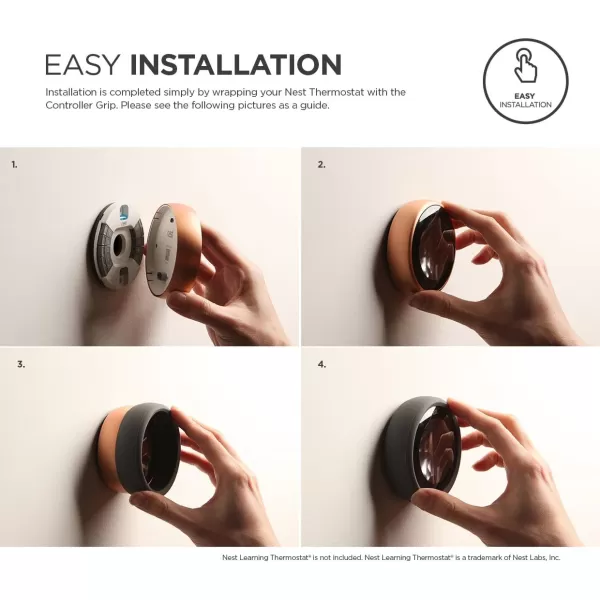 elago Controller Grip Compatible with Nest Learning Thermostat 3rd amp 2nd Generation Dark Grey  Harmless Silicone Material Improve Grip Easy Installation Not compatible 1st Generation E 2020Black