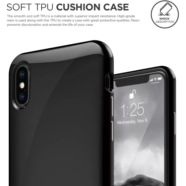 elago Cushion Series for iPhone Xs case iPhone X Case Upgrade Version  AntiSmudge Coat Shock Absorbing TPU Protective Cover for Apple iPhone Xs 2018 iPhone X 2017  Blackelago Cushion Series for iPhone Xs case iPhone X Case Upgrade Version  AntiSmudge Coat Shock Absorbing TPU Protective Cover for Apple iPhone Xs 2018 iPhone X 2017  Black