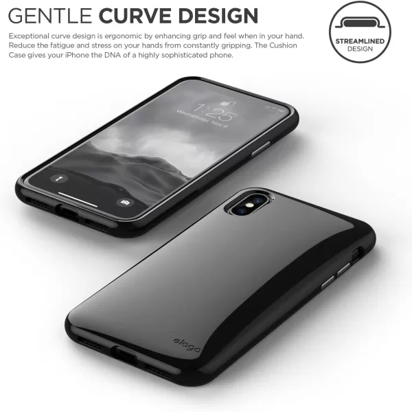 elago Cushion Series for iPhone Xs case iPhone X Case Upgrade Version  AntiSmudge Coat Shock Absorbing TPU Protective Cover for Apple iPhone Xs 2018 iPhone X 2017  Blackelago Cushion Series for iPhone Xs case iPhone X Case Upgrade Version  AntiSmudge Coat Shock Absorbing TPU Protective Cover for Apple iPhone Xs 2018 iPhone X 2017  Black