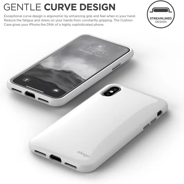 elago Cushion Series for iPhone Xs case iPhone X Case Upgrade Version  AntiSmudge Coat Shock Absorbing TPU Protective Cover for Apple iPhone Xs 2018 iPhone X 2017  Whiteelago Cushion Series for iPhone Xs case iPhone X Case Upgrade Version  AntiSmudge Coat Shock Absorbing TPU Protective Cover for Apple iPhone Xs 2018 iPhone X 2017  White