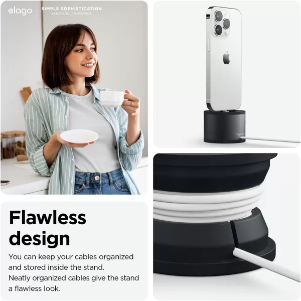 elago D Stand Charging Station Compatible with Apple Devices  Charging Dock Compatible with Apple TV Remote Compatible with iPhone and More Premium Aluminum Cable Required BlackBlack