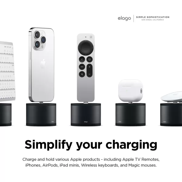 elago D Stand Charging Station Compatible with Apple Devices  Charging Dock Compatible with Apple TV Remote Compatible with iPhone and More Premium Aluminum Cable Required BlackBlack