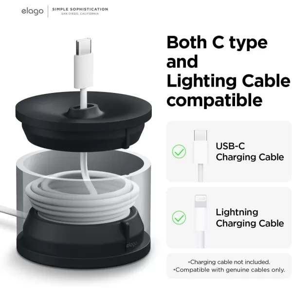 elago D Stand Charging Station Compatible with Apple Devices  Charging Dock Compatible with Apple TV Remote Compatible with iPhone and More Premium Aluminum Cable Required BlackBlack