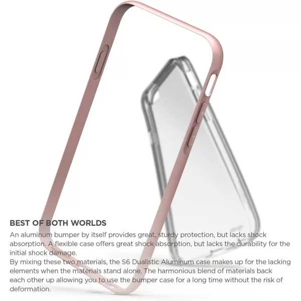 elago DualisticCrystal Silver  Premium Aluminum BumperDual LayerPremium Hybrid Construction  for iPhone 66S PlusTransparency  Rose Gold