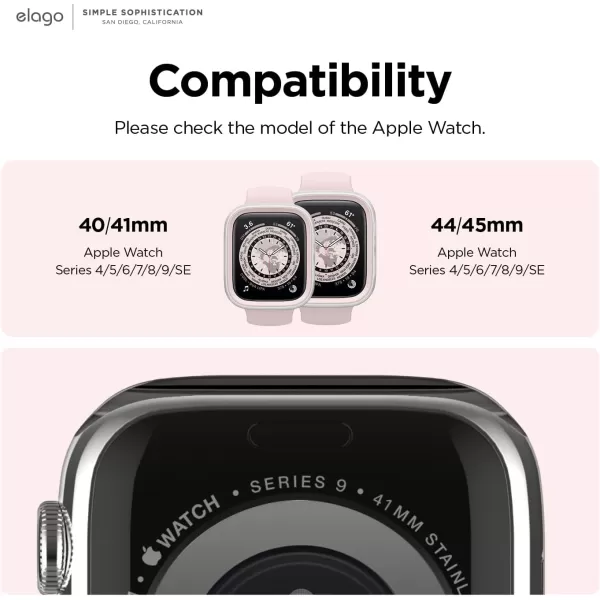 elago Duo Case Compatible with Apple Watch 987654SE Compatible with iWatch 41mm 40mm Full Protection Hard PC  TPU Material Full Access to Screen Two PCs Included Strap not IncludedTPU Clear  PC Lovely Pink  Clear 4041mm