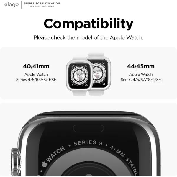 elago Duo Case Compatible with Apple Watch 987654SE Compatible with iWatch 41mm 40mm Full Protection Hard PC  TPU Material Full Access to Screen Two PCs Included Strap not IncludedTPU Clear  PC White  Clear 4445mm