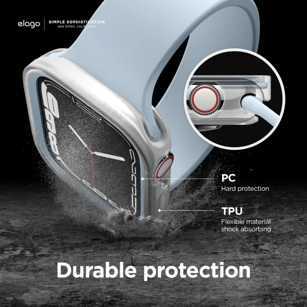 elago Duo Case Compatible with Apple Watch 987654SE Compatible with iWatch 41mm 40mm Full Protection Hard PC  TPU Material Full Access to Screen Two PCs Included Strap not IncludedTPU Clear  PC Light Blue  Clear 4445mm