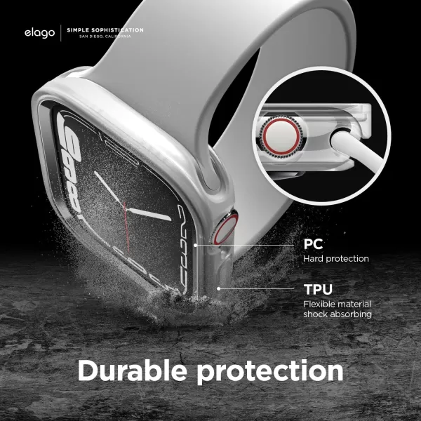 elago Duo Case Compatible with Apple Watch 987654SE Compatible with iWatch 41mm 40mm Full Protection Hard PC  TPU Material Full Access to Screen Two PCs Included Strap not IncludedTPU Transparent  PC Metalic Dark Grey  Clear 4041mm