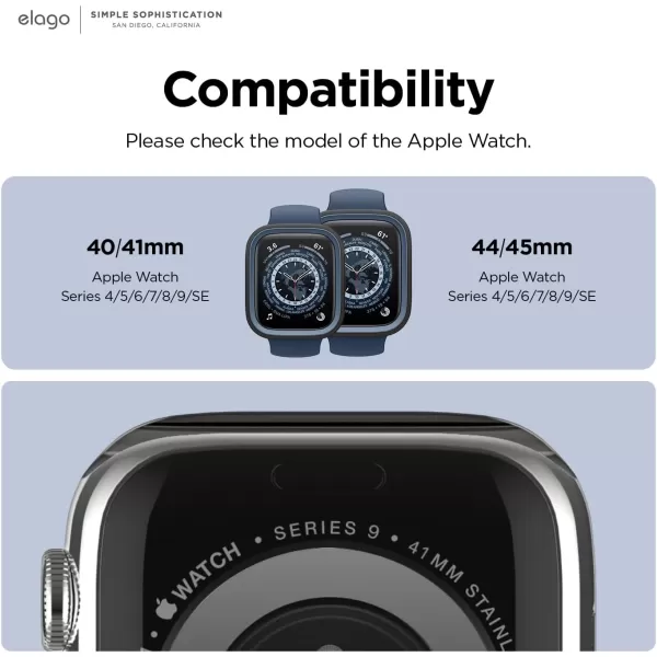 elago Duo Case Compatible with Apple Watch 987654SE Compatible with iWatch 41mm 40mm Full Protection Hard PC  TPU Material Full Access to Screen Two PCs Included Strap not IncludedTPU Black  PC Jean Indigo  Clear 4445mm