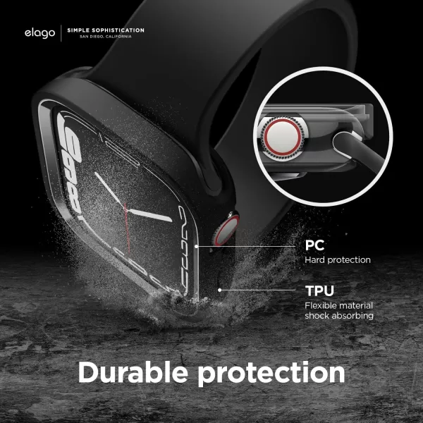 elago Duo Case Compatible with Apple Watch 987654SE Compatible with iWatch 41mm 40mm Full Protection Hard PC  TPU Material Full Access to Screen Two PCs Included Strap not IncludedTPU Black  PC Metalic Dark Grey  Clear 4041mm