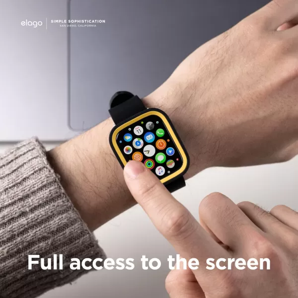 elago Duo Case Compatible with Apple Watch 987654SE Compatible with iWatch 41mm 40mm Full Protection Hard PC  TPU Material Full Access to Screen Two PCs Included Strap not IncludedTPU Black  PC Yellow  Clear 4041mm