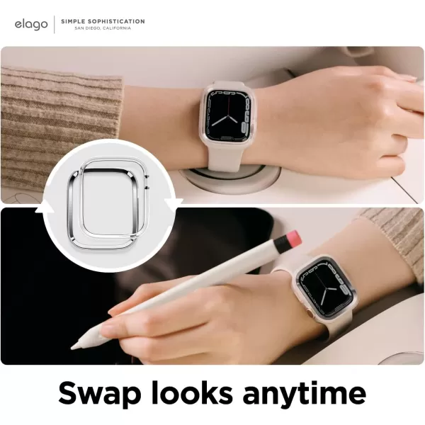 elago Duo Case Compatible with Apple Watch 987654SE Compatible with iWatch 41mm 40mm Full Protection Hard PC  TPU Material Full Access to Screen Two PCs Included Strap not IncludedTPU Transparent  PC Metalic Dark Grey  Clear 4041mm