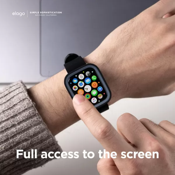 elago Duo Case Compatible with Apple Watch 987654SE Compatible with iWatch 41mm 40mm Full Protection Hard PC  TPU Material Full Access to Screen Two PCs Included Strap not IncludedTPU Black  PC Jean Indigo  Clear 4041mm