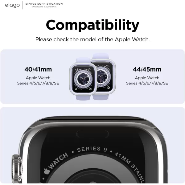 elago Duo Case Compatible with Apple Watch 987654SE Compatible with iWatch 41mm 40mm Full Protection Hard PC  TPU Material Full Access to Screen Two PCs Included Strap not IncludedTPU Clear  PC Purple  Clear 4445mm