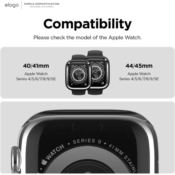 elago Duo Case Compatible with Apple Watch 987654SE Compatible with iWatch 41mm 40mm Full Protection Hard PC  TPU Material Full Access to Screen Two PCs Included Strap not IncludedTPU Black  PC Metalic Dark Grey  Clear 4041mm