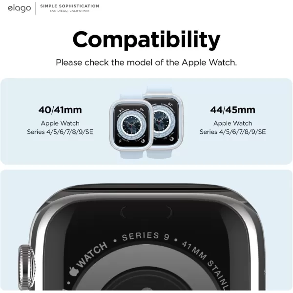 elago Duo Case Compatible with Apple Watch 987654SE Compatible with iWatch 41mm 40mm Full Protection Hard PC  TPU Material Full Access to Screen Two PCs Included Strap not IncludedTPU Clear  PC Light Blue  Clear 4445mm