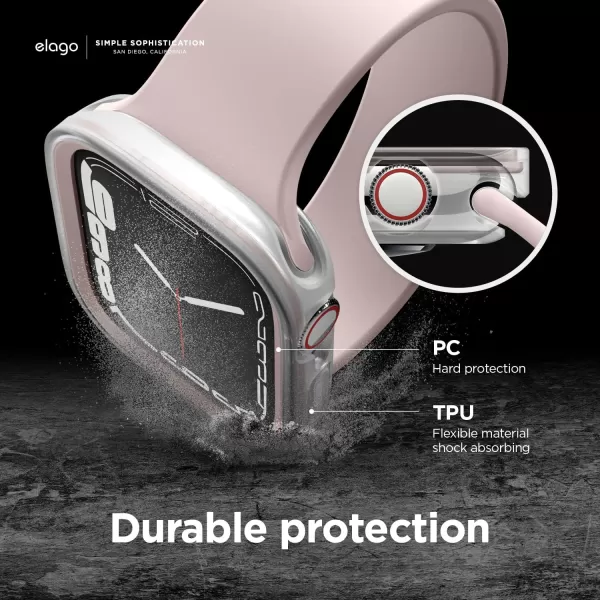 elago Duo Case Compatible with Apple Watch 987654SE Compatible with iWatch 41mm 40mm Full Protection Hard PC  TPU Material Full Access to Screen Two PCs Included Strap not IncludedTPU Clear  PC Lovely Pink  Clear 4445mm