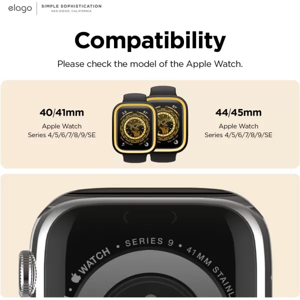 elago Duo Case Compatible with Apple Watch 987654SE Compatible with iWatch 41mm 40mm Full Protection Hard PC  TPU Material Full Access to Screen Two PCs Included Strap not IncludedTPU Black  PC Yellow  Clear 4445mm