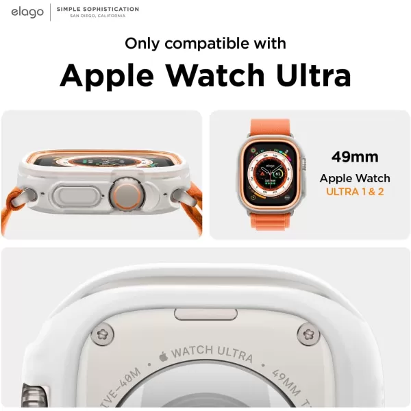 elago Duo Case Compatible with Apple Watch Ultra 2 Apple Watch Ultra Case Full Protection Hard PC  TPU Material Full Access to Screen Two PCs Included Strap not IncludedTPU Transparent  PC Orange Black