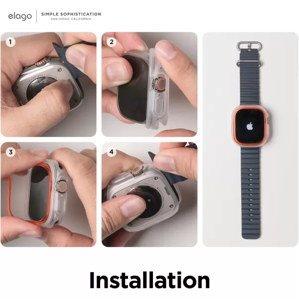 elago Duo Case Compatible with Apple Watch Ultra 2 Apple Watch Ultra Case Full Protection Hard PC  TPU Material Full Access to Screen Two PCs Included Strap not IncludedTPU Black  PC Orange Black