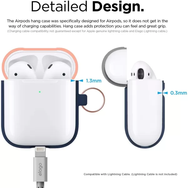 elago Duo Hang Case Compatible with AirPods 2 BodyLavenderTop Pastel Blue Pink  Two Color Caps Front LED Visible Compatible with 2nd Generation Wireless Charging Case Patent RegisteredBodyJean indigo  TopPeach Grey