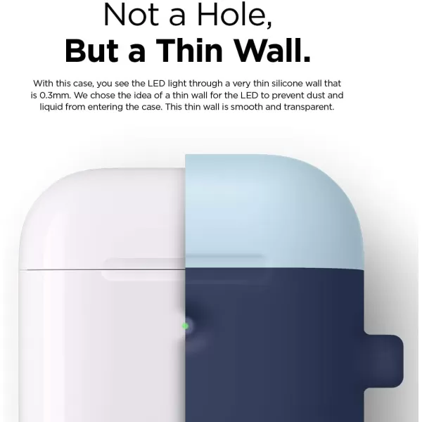 elago Duo Hang Case Compatible with AirPods 2 BodyLavenderTop Pastel Blue Pink  Two Color Caps Front LED Visible Compatible with 2nd Generation Wireless Charging Case Patent RegisteredBodyJean Indigo  TopPastel Blue Italian Rose
