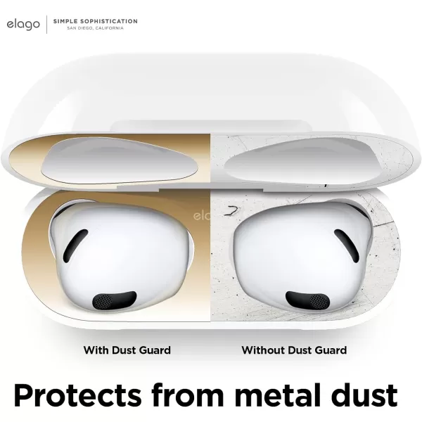 elago Dust Guard Compatible with AirPods 3 Case DustProof Sticker Compatible with AirPods 3rd Generation Case 2021 Protection from Iron amp Metal Shavings Clean Your AirPods 1 Set Dark GreyGold