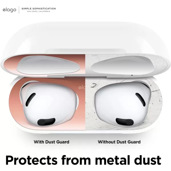 elago Dust Guard Compatible with AirPods 3 Case DustProof Sticker Compatible with AirPods 3rd Generation Case 2021 Protection from Iron amp Metal Shavings Clean Your AirPods 2 Sets Rose GoldRose Gold