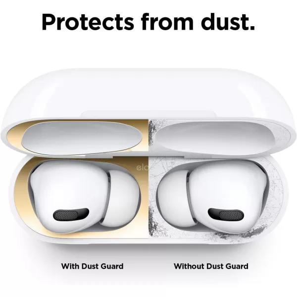 elago Dust Guard Compatible with AirPods Pro AirPods Pro 2nd Generation  DustProof Film Ultra Slim Luxurious Looking Protect from IronMetal Shavings 1 Set Dark GreyUS Patent RegisteredGold