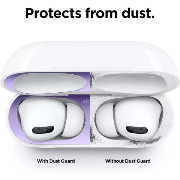 elago Dust Guard Compatible with AirPods Pro AirPods Pro 2nd Generation  DustProof Film Ultra Slim Luxurious Looking Protect from IronMetal Shavings 1 Set Dark GreyUS Patent RegisteredPurple