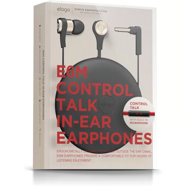 elago E6M Control Talk inEar Earphones ControlTalk with Built in Microphone Champagne GoldChampagne Gold