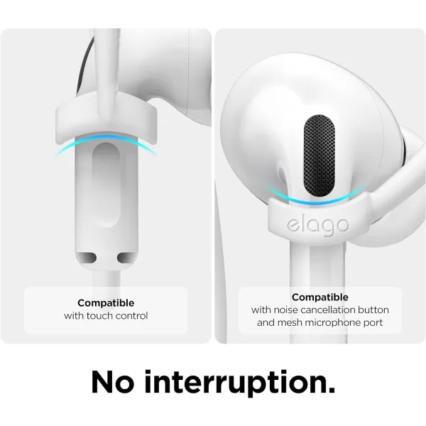 elago Ear Hooks Designed for AirPods Pro 2 AirPods Pro Designed for AirPods 3 amp 2 amp 1 Earbuds Accessories AntiSlip Ergonomic Design Comfortable Fit White US Patent RegisteredRed