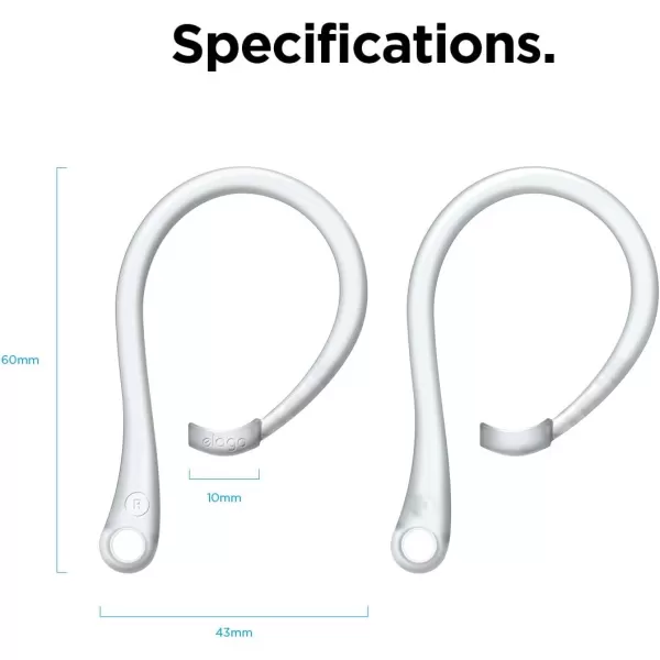 elago Ear Hooks Designed for AirPods Pro 2 AirPods Pro Designed for AirPods 3 amp 2 amp 1 Earbuds Accessories AntiSlip Ergonomic Design Comfortable Fit White US Patent RegisteredNightglow Blue