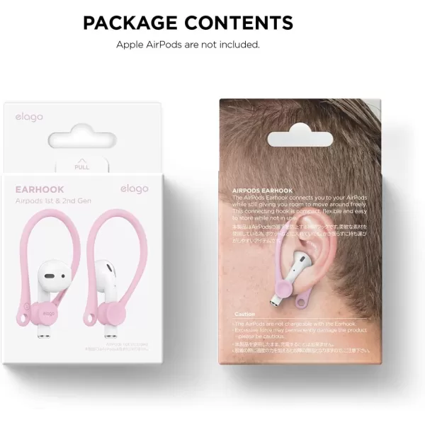 elago Ear Hooks Designed for AirPods Pro AirPods 3 and AirPods 1 2 AntiSlip Earbud Accessories Comfortable Fit Ergonomic Design Durable TPU Construction Perfect for Exercising WhiteLovely Pink