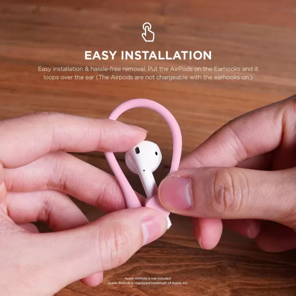 elago Ear Hooks Designed for AirPods Pro AirPods 3 and AirPods 1 2 AntiSlip Earbud Accessories Comfortable Fit Ergonomic Design Durable TPU Construction Perfect for Exercising WhiteLovely Pink