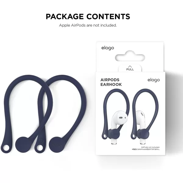 elago Ear Hooks Designed for AirPods Pro AirPods 3 and AirPods 1 2 AntiSlip Earbud Accessories Comfortable Fit Ergonomic Design Durable TPU Construction Perfect for Exercising WhiteJean Indigo