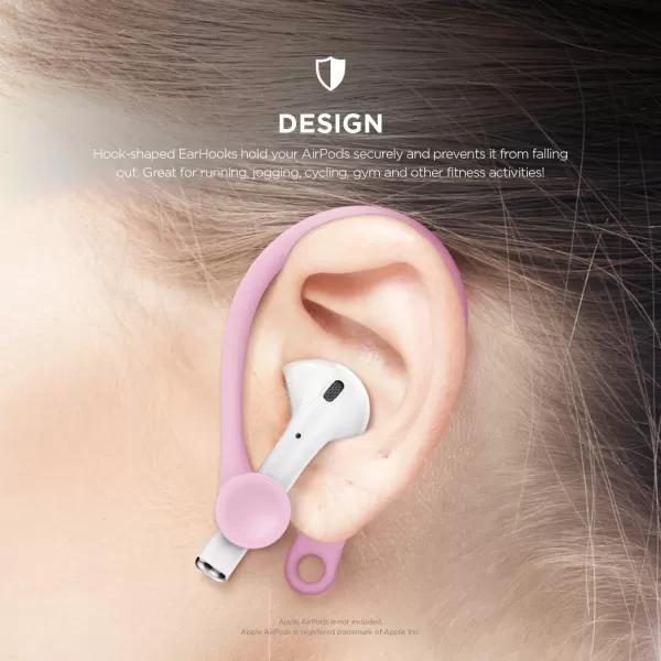 elago Ear Hooks Designed for AirPods Pro AirPods 3 and AirPods 1 2 AntiSlip Earbud Accessories Comfortable Fit Ergonomic Design Durable TPU Construction Perfect for Exercising WhiteLovely Pink