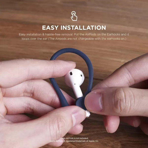 elago Ear Hooks Designed for AirPods Pro AirPods 3 and AirPods 1 2 AntiSlip Earbud Accessories Comfortable Fit Ergonomic Design Durable TPU Construction Perfect for Exercising WhiteJean Indigo