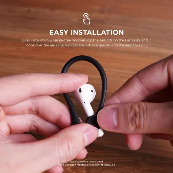 elago Ear Hooks Designed for AirPods Pro AirPods 3 and AirPods 1 2 AntiSlip Earbud Accessories Comfortable Fit Ergonomic Design Durable TPU Construction Perfect for Exercising WhiteBlack