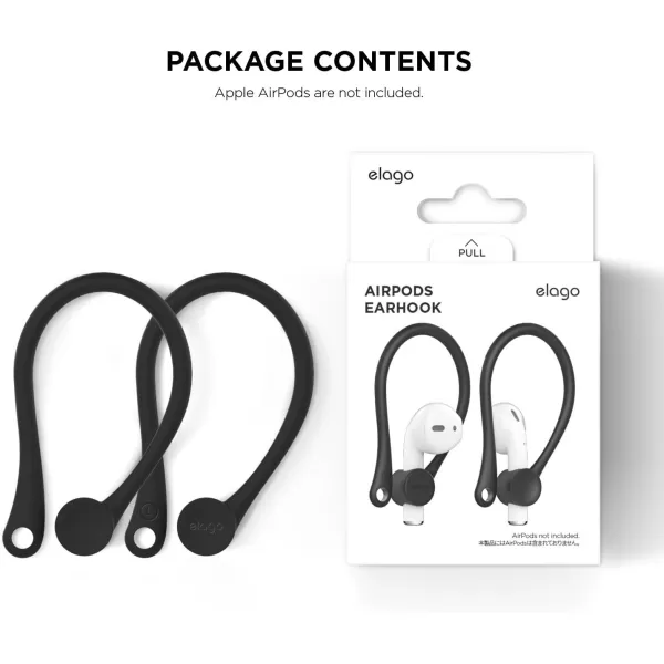 elago Ear Hooks Designed for AirPods Pro AirPods 3 and AirPods 1 2 AntiSlip Earbud Accessories Comfortable Fit Ergonomic Design Durable TPU Construction Perfect for Exercising WhiteBlack