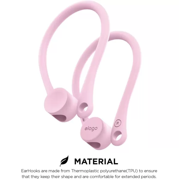 elago Ear Hooks Designed for AirPods Pro AirPods 3 and AirPods 1 2 AntiSlip Earbud Accessories Comfortable Fit Ergonomic Design Durable TPU Construction Perfect for Exercising WhiteLovely Pink