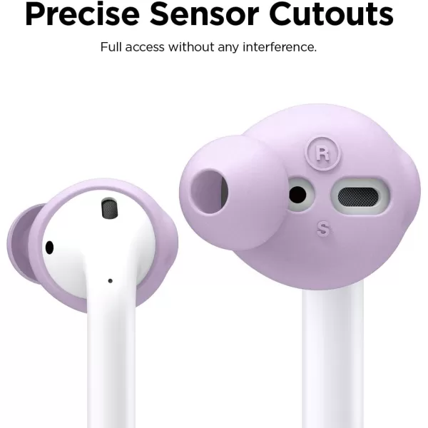 elago Earbuds Cover Designed for Apple AirPods 2 amp 1 or EarPods Silicone Ear Tips Ear Grip Sound Quality Enhancement 4 Pairs 2 Large  2 Small LavenderLavender