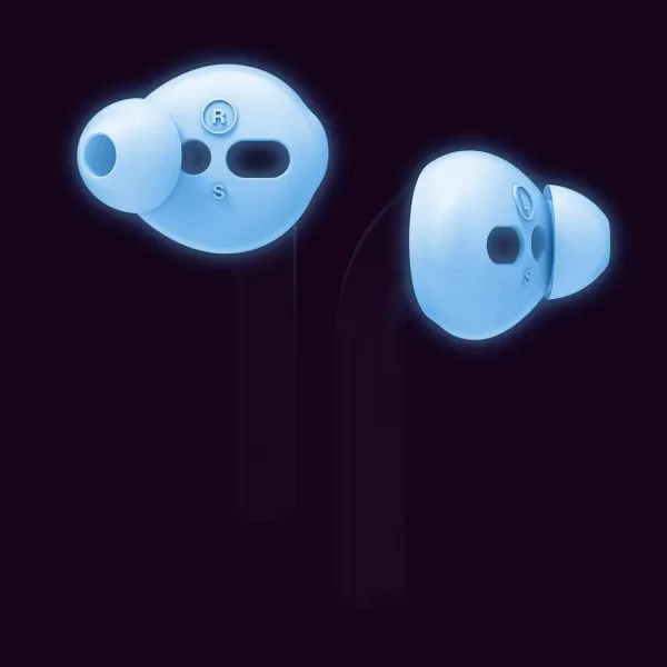 elago Earbuds Cover Designed for Apple AirPods 2 amp 1 or EarPods Silicone Ear Tips Ear Grip Sound Quality Enhancement 4 Pairs 2 Large  2 Small LavenderNightglow Blue