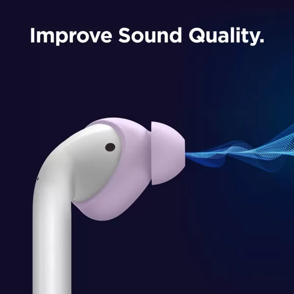 elago Earbuds Cover Designed for Apple AirPods 2 amp 1 or EarPods Silicone Ear Tips Ear Grip Sound Quality Enhancement 4 Pairs 2 Large  2 Small LavenderLavender