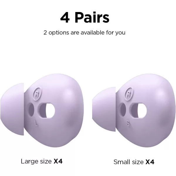 elago Earbuds Cover Designed for Apple AirPods 2 amp 1 or EarPods Silicone Ear Tips Ear Grip Sound Quality Enhancement 4 Pairs 2 Large  2 Small LavenderLavender