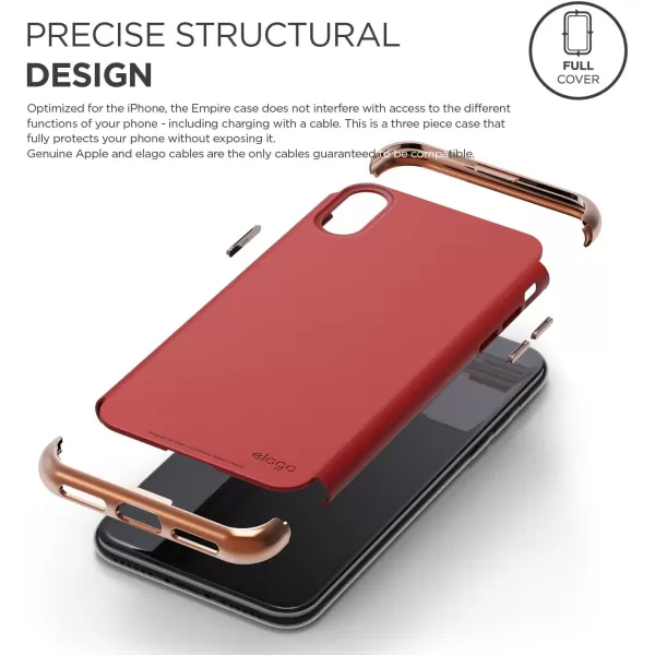 elago Empire Series iPhone X Case  Scratch Resistant Grip Coated Slim Fit Dual Toned Protective Cover for Apple iPhone X 2017  Rose GoldRedelago Empire Series iPhone X Case  Scratch Resistant Grip Coated Slim Fit Dual Toned Protective Cover for Apple iPhone X 2017  Rose GoldRed