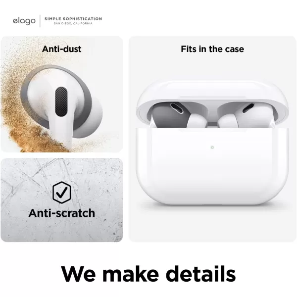 elago Fit in The Case AirPods Pro 2 Ear Tips Cover Designed for Apple AirPods Pro 2 2 Pairs of 2 Colors US Patent Registered Dark Grey amp WhiteMust Watch Installation VideoDark Grey  White