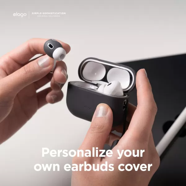 elago Fit in The Case AirPods Pro 2 Ear Tips Cover Designed for Apple AirPods Pro 2 2 Pairs of 2 Colors US Patent Registered Dark Grey amp WhiteMust Watch Installation VideoDark Grey  White