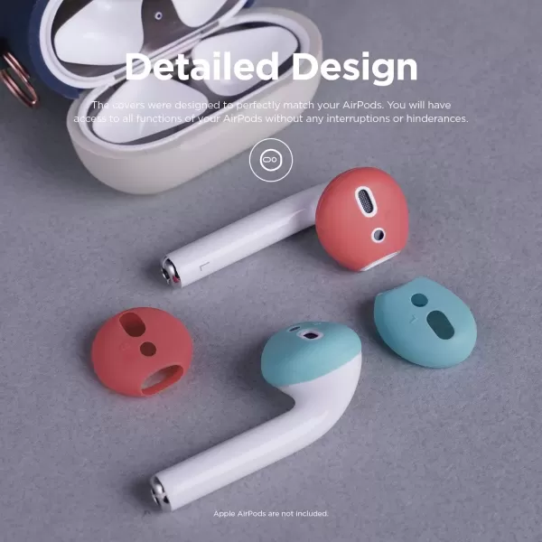 elago Fit in The case Ear Tips Compatible with Apple AirPods 1 amp 2 2 Pairs of 2 Colors  Italian Rose  Coral Blue Italian Rose  Coral Blue